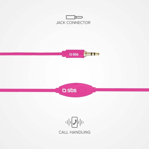 Слушалки с микрофон SBS MIX 10, Jack 3.5mm, Розов