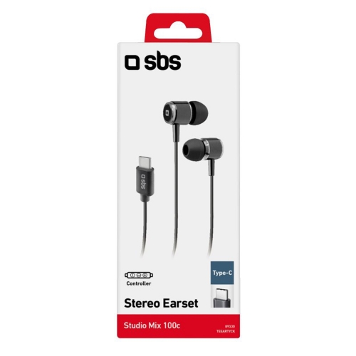 Слушалки с микрофон SBS MIX 100, TYPE-C, Черен