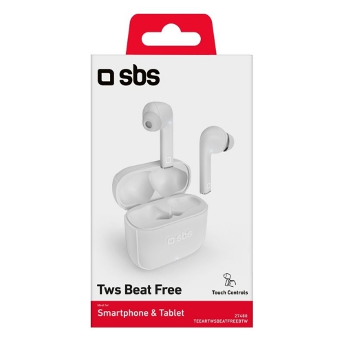 Безжични слушалки SBS BEAT FREE, BLUETOOTH TWS, Бял