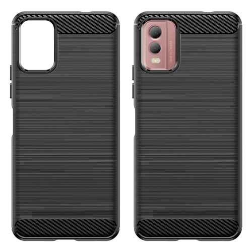Силиконов калъф Carbon Fibre Brushed за Nokia C32, Черен