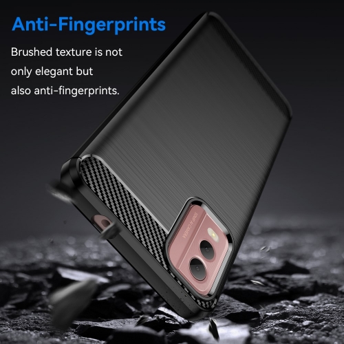 Силиконов калъф Carbon Fibre Brushed за Nokia C32, Черен