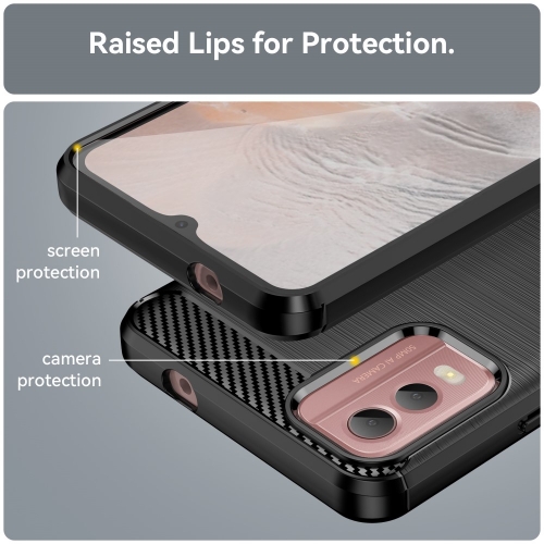 Силиконов калъф Carbon Fibre Brushed за Nokia C32, Черен
