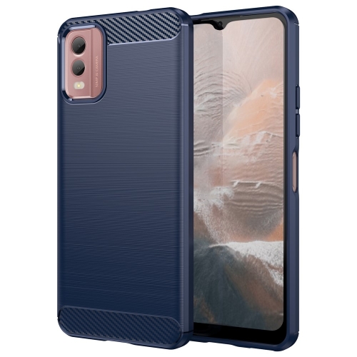 Силиконов калъф Carbon Fibre Brushed за Nokia C32, Син