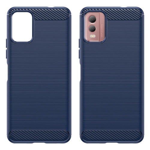 Силиконов калъф Carbon Fibre Brushed за Nokia C32, Син