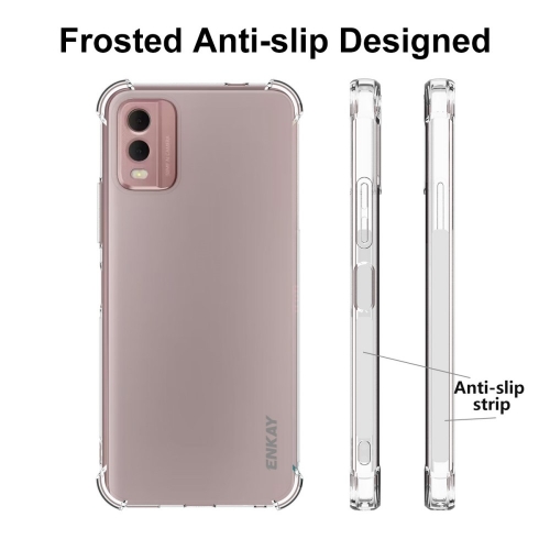 Силиконов калъф ENKAY Anti-Drop за Nokia C32, Прозрачен