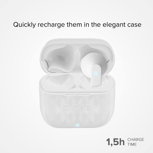 Слушалки с микрофон SBS AIR FREE, BLUETOOTH TWS, Бял