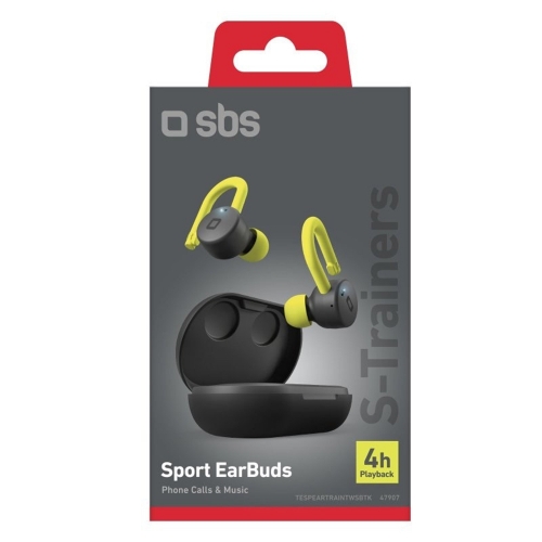 Безжични слушалки SBS S-TRAINERS, BLUETOOTH TWS Sport, Черен- жълт