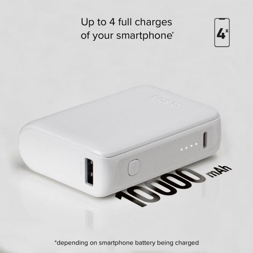 Универсална външна батерия SBS POWER BANK 10 000mAh, 2x USB-C,1xUSB A,10W, Бял