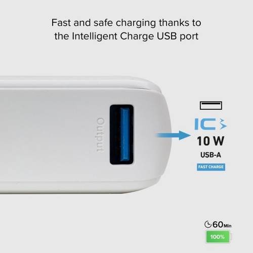 Универсална външна батерия SBS POWER BANK 10 000mAh, 2x USB-C,1xUSB A,10W, Бял