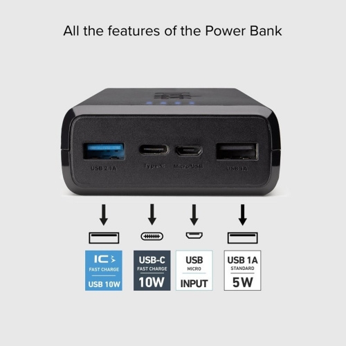 Универсална външна батерия SBS POWER BANK, 20 000mAh, 2xUSB-A, Черен