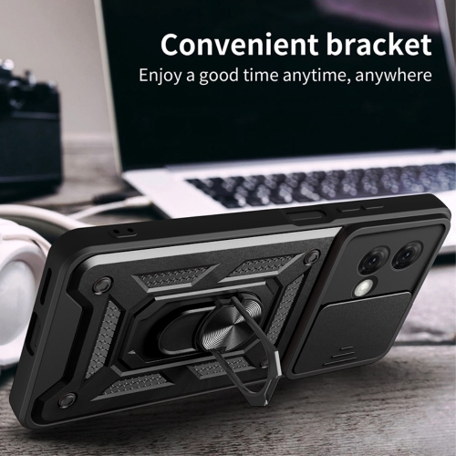 Удароустойчив калъф Slide Camera за Motorola Moto G84 5G, Черен