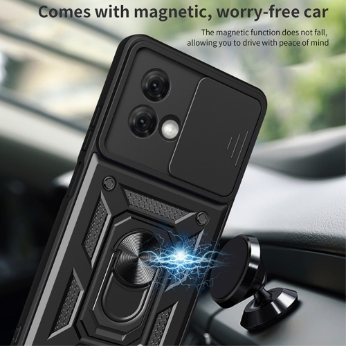 Удароустойчив калъф Slide Camera за Motorola Moto G84 5G, Черен