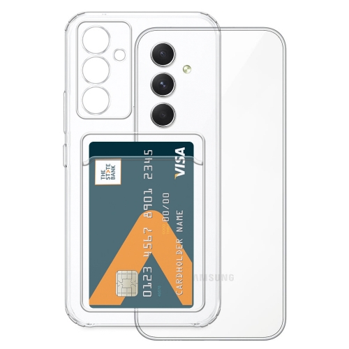 Силиконов калъф Card Slot за Samsung Galaxy A14, Прозрачен