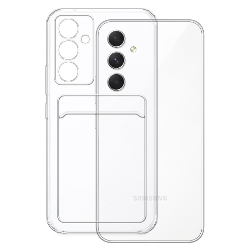 Силиконов калъф Card Slot за Samsung Galaxy A14, Прозрачен