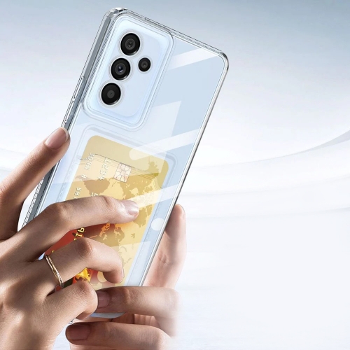 Силиконов калъф Card Slot за Samsung Galaxy A14, Прозрачен