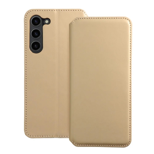 Калъф тефтер Dual Pocket за Samsung Galaxy S24, Златист