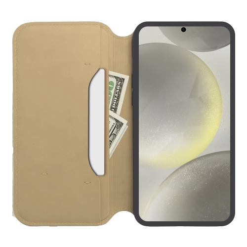 Калъф тефтер Dual Pocket за Samsung Galaxy S24, Златист