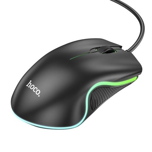 Компютърна Мишка HOCO GM19, USB, DPI 1000, RGB Lights, Черен