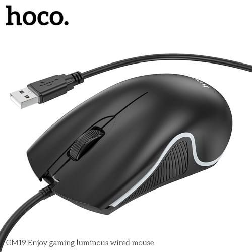 Компютърна Мишка HOCO GM19, USB, DPI 1000, RGB Lights, Черен