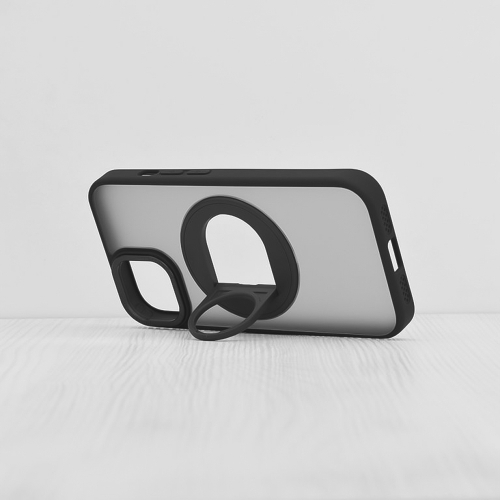 Удароустойчив калъф Techsuit MagSF Ghost Holder за iPhone 15 Plus, Черен