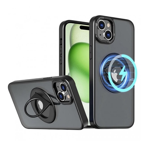 Удароустойчив калъф Techsuit MagSF Ghost Holder за iPhone 15 Plus, Черен