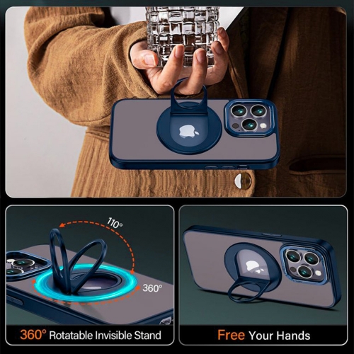 Удароустойчив калъф Techsuit MagSF Ghost Holder за iPhone 15 Pro Max, Син