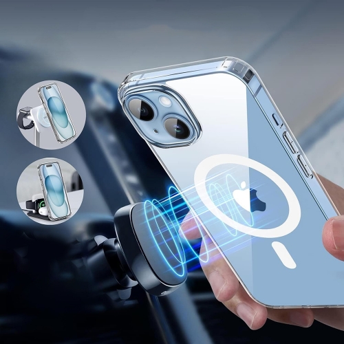 Удароустойчив калъф Techsuit MagSF Pro за iPhone 15, Прозрачен