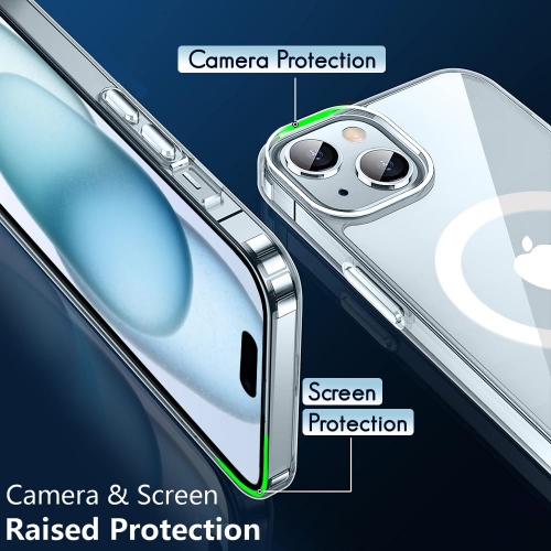 Удароустойчив калъф Techsuit MagSF Pro за iPhone 15 Plus, Прозрачен
