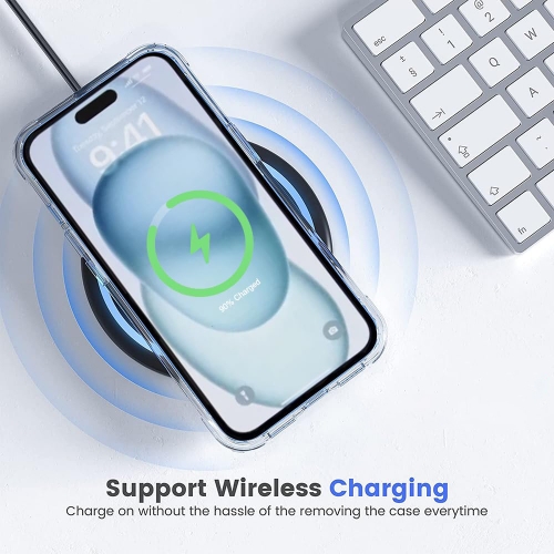 Удароустойчив калъф Techsuit MagSF Pro за iPhone 15 Plus, Прозрачен