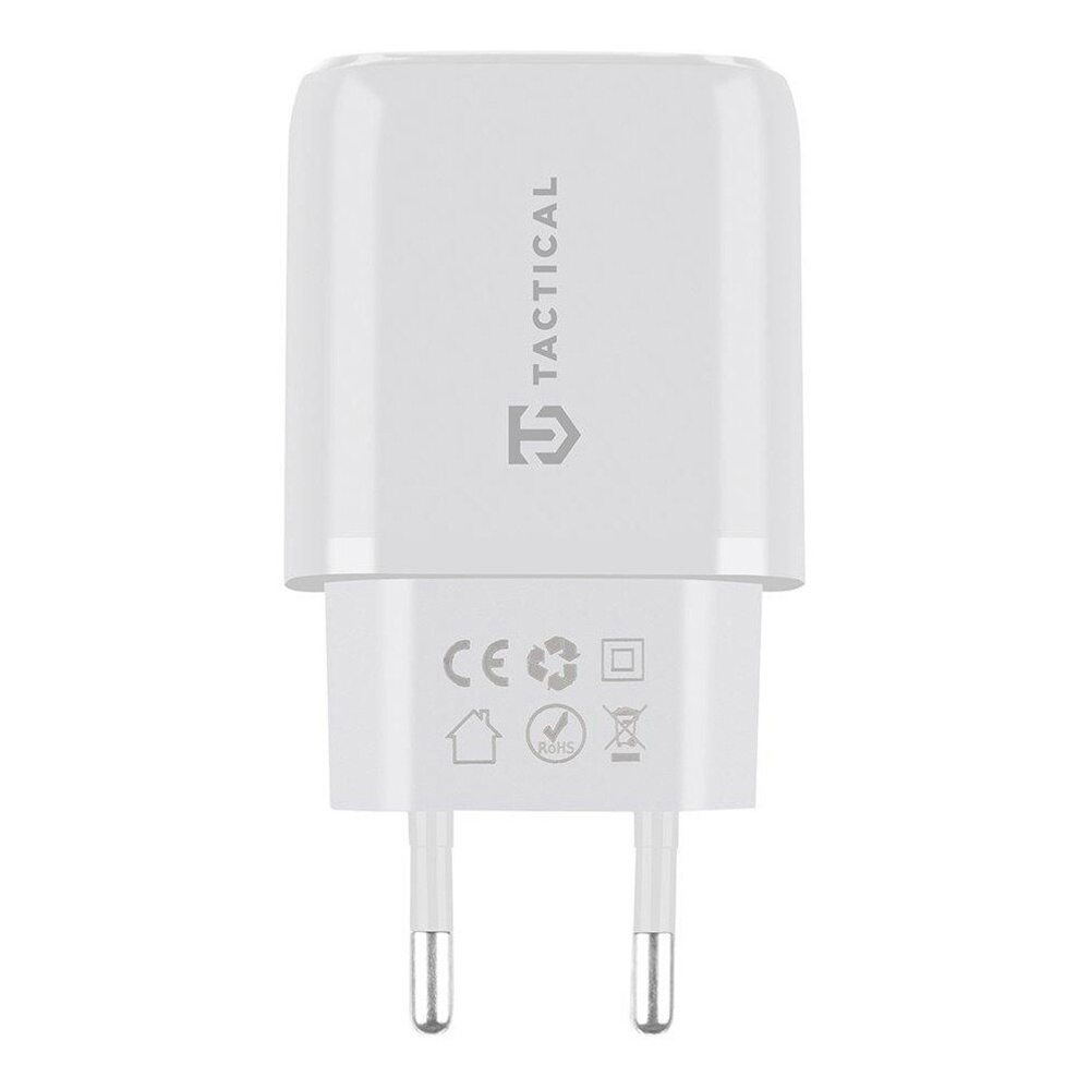 Зарядно 220v Tactical Base Plug Dual 20W USB-A / USB-C White