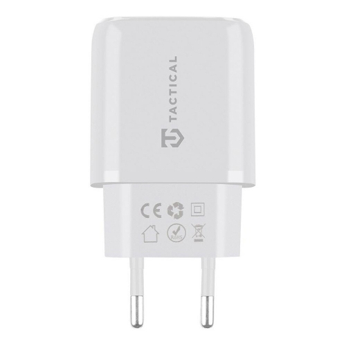 Зарядно 220v Tactical Base Plug Dual 20W USB-A / USB-C White