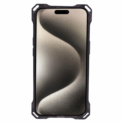 Удароустойчив калъф Acrylic за iPhone 15 Plus, Черен-прозрачен