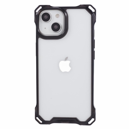 Удароустойчив калъф Acrylic за iPhone 15 Plus, Черен-прозрачен