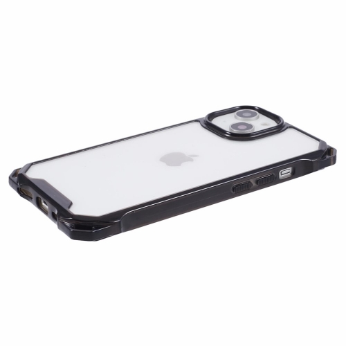 Удароустойчив калъф Acrylic за iPhone 15 Plus, Черен-прозрачен