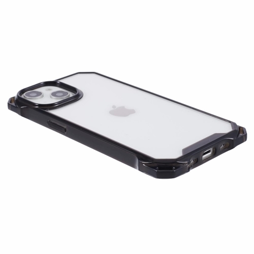 Удароустойчив калъф Acrylic за iPhone 15 Plus, Черен-прозрачен