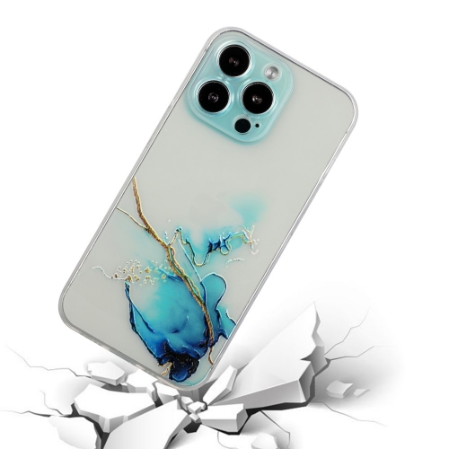 Силиконов калъф Marble за iPhone 15 Pro Max, Син