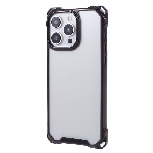  Удароустойчив калъф Acrylic за iPhone 15 Pro Max, Прозрачен- черен
