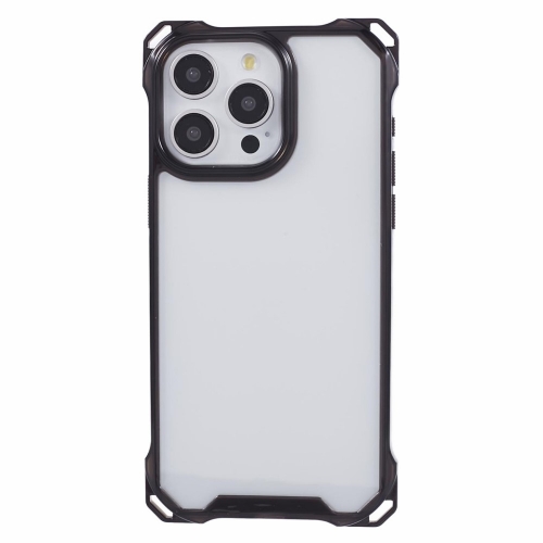  Удароустойчив калъф Acrylic за iPhone 15 Pro Max, Прозрачен- черен