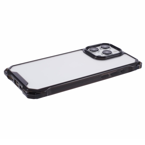  Удароустойчив калъф Acrylic за iPhone 15 Pro Max, Прозрачен- черен