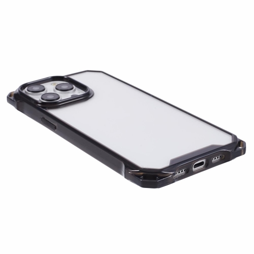  Удароустойчив калъф Acrylic за iPhone 15 Pro Max, Прозрачен- черен