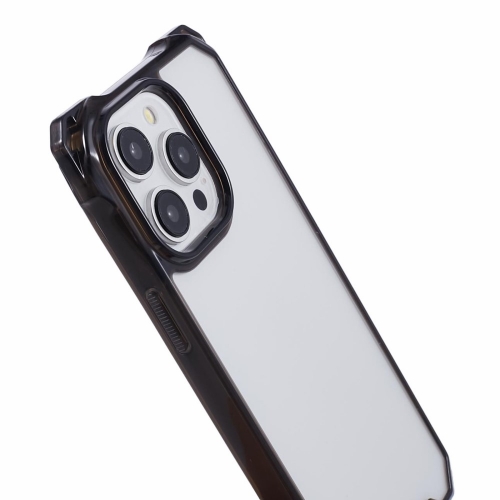  Удароустойчив калъф Acrylic за iPhone 15 Pro Max, Прозрачен- черен
