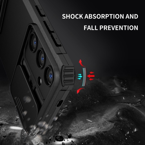 Удароустойчив калъф Anti-drop Slide за Samsung Galaxy S24, Черен