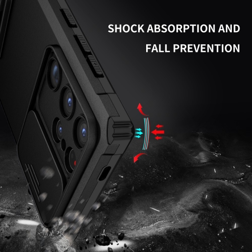 Удароустойчив калъф Anti-drop Slide за Samsung Galaxy S24 Ultra, Черен