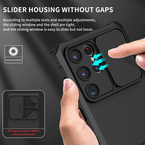 Удароустойчив калъф Anti-drop Slide за Samsung Galaxy S24 Ultra, Черен