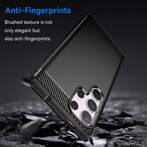 Силиконов Калъф Carbon Fibre Brushed за Samsung Galaxy S24 Ultra, Черен