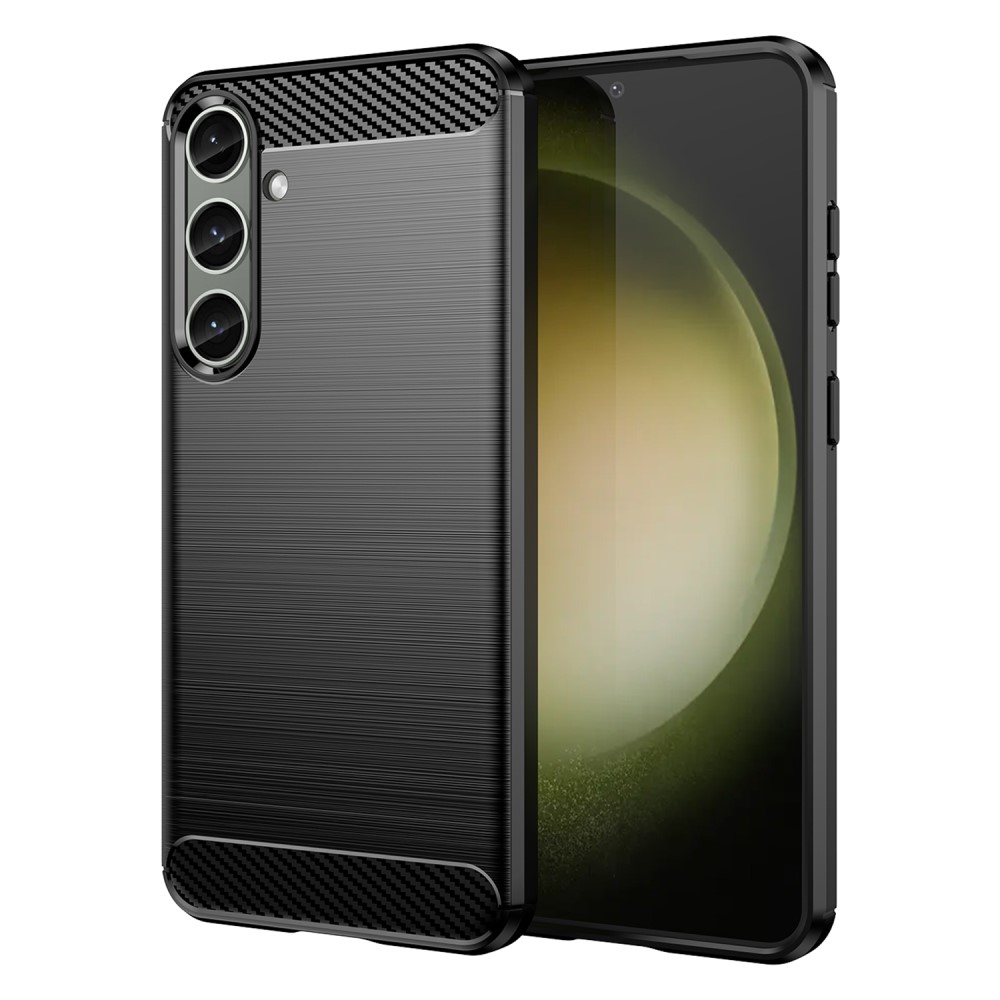 Силиконов Калъф Carbon Fibre Brushed за Samsung Galaxy S24 Plus, Черен