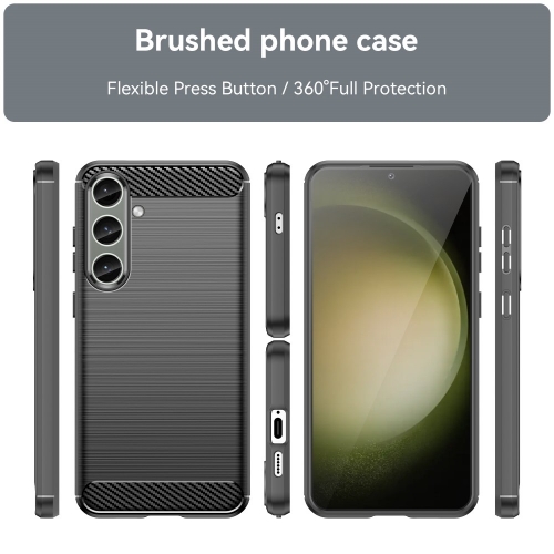 Силиконов Калъф Carbon Fibre Brushed за Samsung Galaxy S24 Plus, Черен