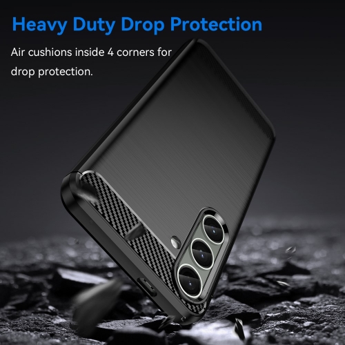 Силиконов Калъф Carbon Fibre Brushed за Samsung Galaxy S24 Plus, Черен