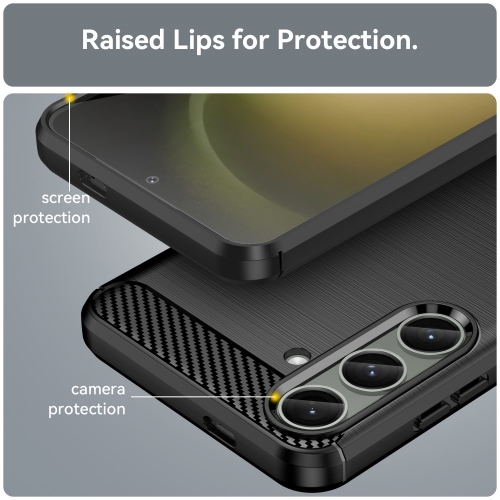 Силиконов Калъф Carbon Fibre Brushed за Samsung Galaxy S24 Plus, Черен