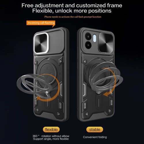 Удароустойчив калъф Rotating Kickstand за Xiaomi Redmi A1 / A2, Черен